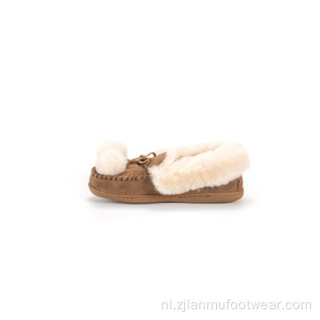 Waterdichte suede schapenvacht beklede mocassin slippers